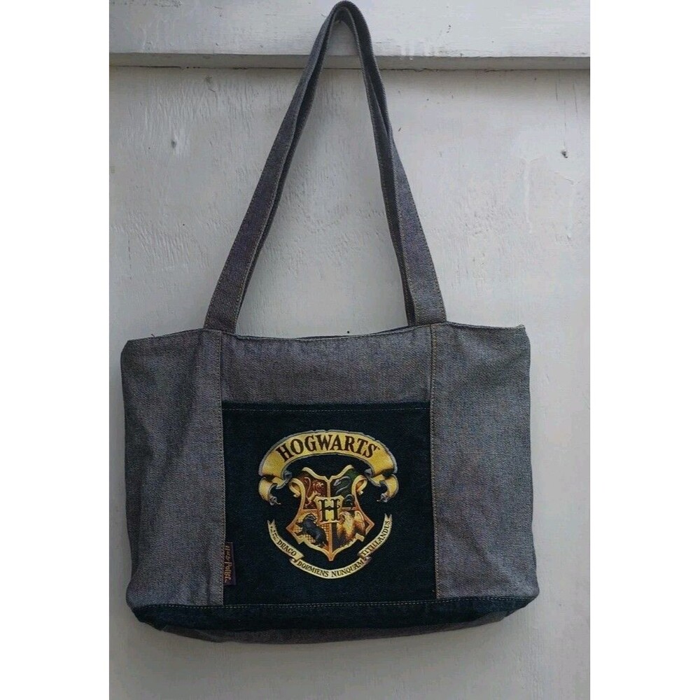 Vintage Y2K Hogwarts Draco Harry Potter Denim Jean Pocketbook Purple Zipper